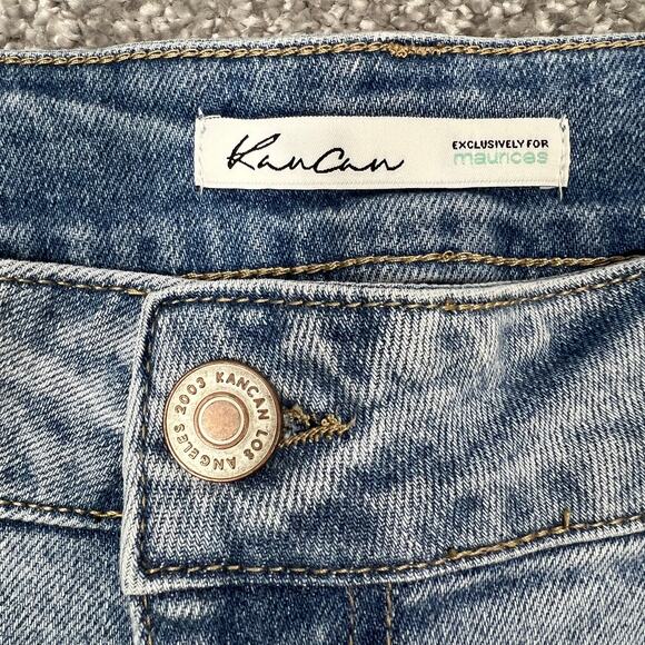 Kancan High Rise Boyfriend Jeans Plus Sz 22 Light Wash Distressed Stretch NEW! - Picture 7 of 14